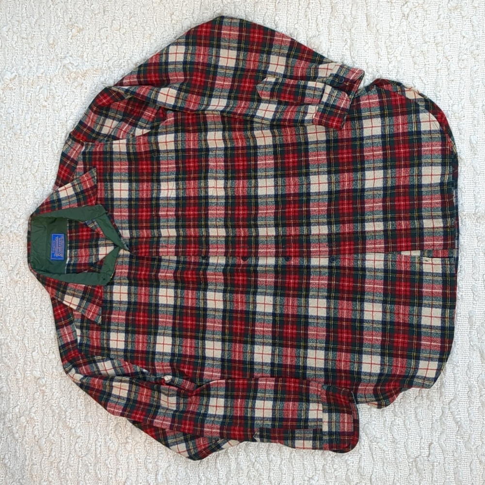 Pendleton Vintage Plaid Country Traditionals Large Men's 100% Wool Button Up